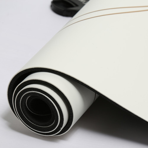 Private Label Custom Gold Alignment Lines PU Natural Rubber Yoga Mat