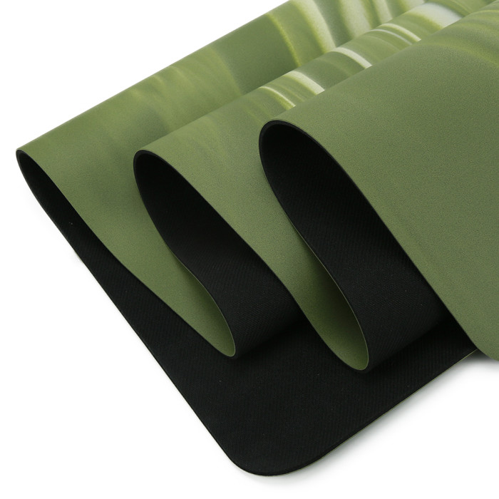 Custom Laser Aligned Two-Tone PU Natural Rubber Yoga Mat