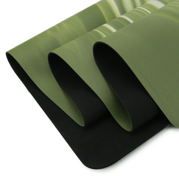 Custom Laser Aligned Two-Tone PU Natural Rubber Yoga Mat