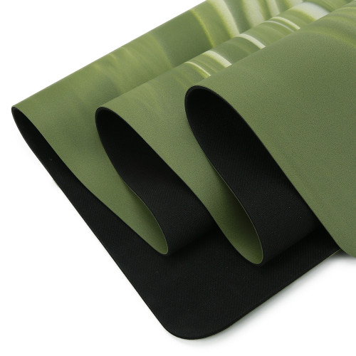 Custom Laser Aligned Two-Tone PU Natural Rubber Yoga Mat