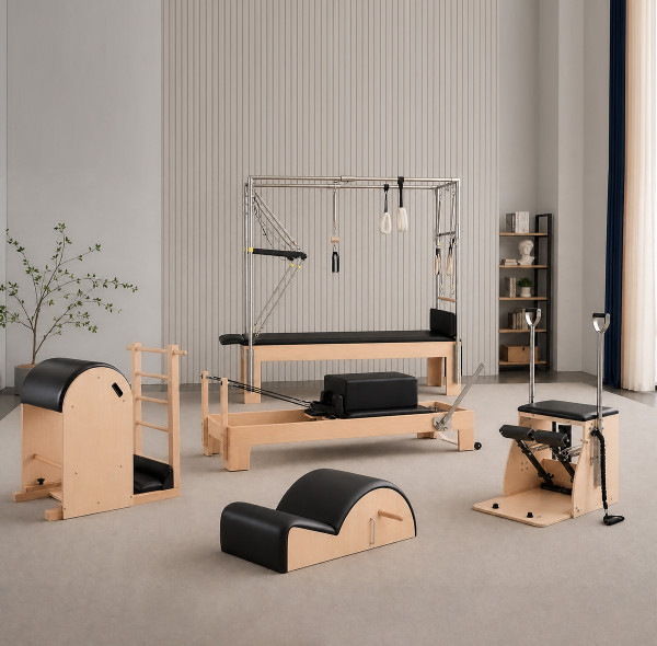 Wholesale Commercial Solid Oak Pilates 5-Piece Equipment Set Full Studio Bundle