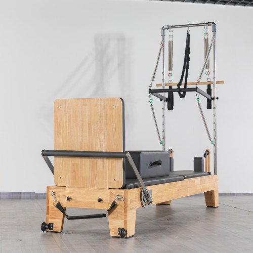 Wholesale Commercial Oak Wood Pilates Reformer with Half Tower Machine Factory