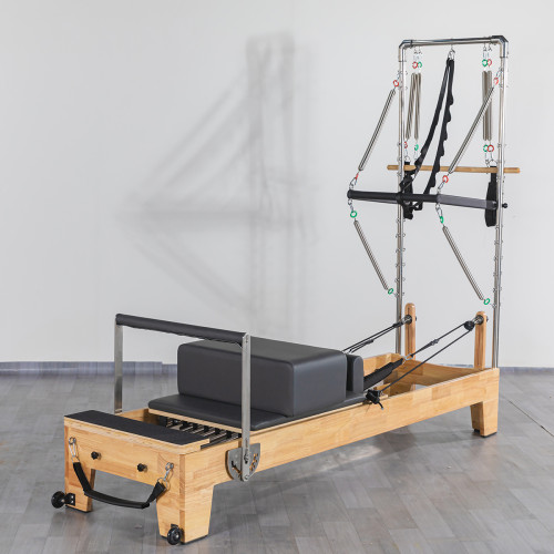 Wholesale Commercial Oak Wood Pilates Reformer with Half Tower Machine Factory