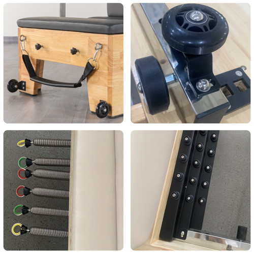 Wholesale Commercial Oak Wood Pilates Reformer with Half Tower Machine Factory