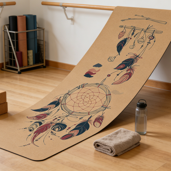 Wholesale Portable Foldable Travel Cork Yoga Mat Ultra-Thin Base
