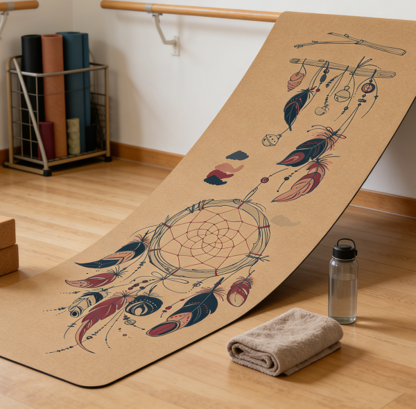 Wholesale Portable Foldable Travel Cork Yoga Mat Ultra-Thin Base
