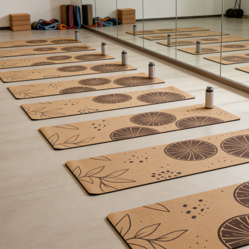 Natural Cork Eco-Friendly Yoga Mat with Rubber Base Wholesale
