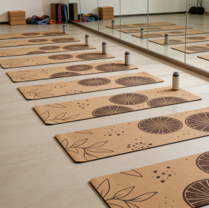 Natural Cork Eco-Friendly Yoga Mat with Rubber Base Wholesale