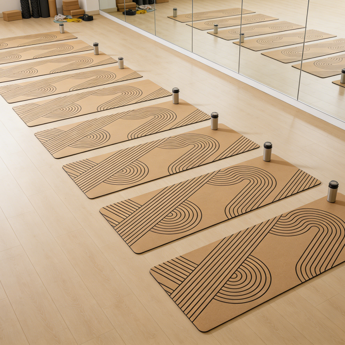 Natural Cork Eco-Friendly Yoga Mat with Rubber Base Wholesale