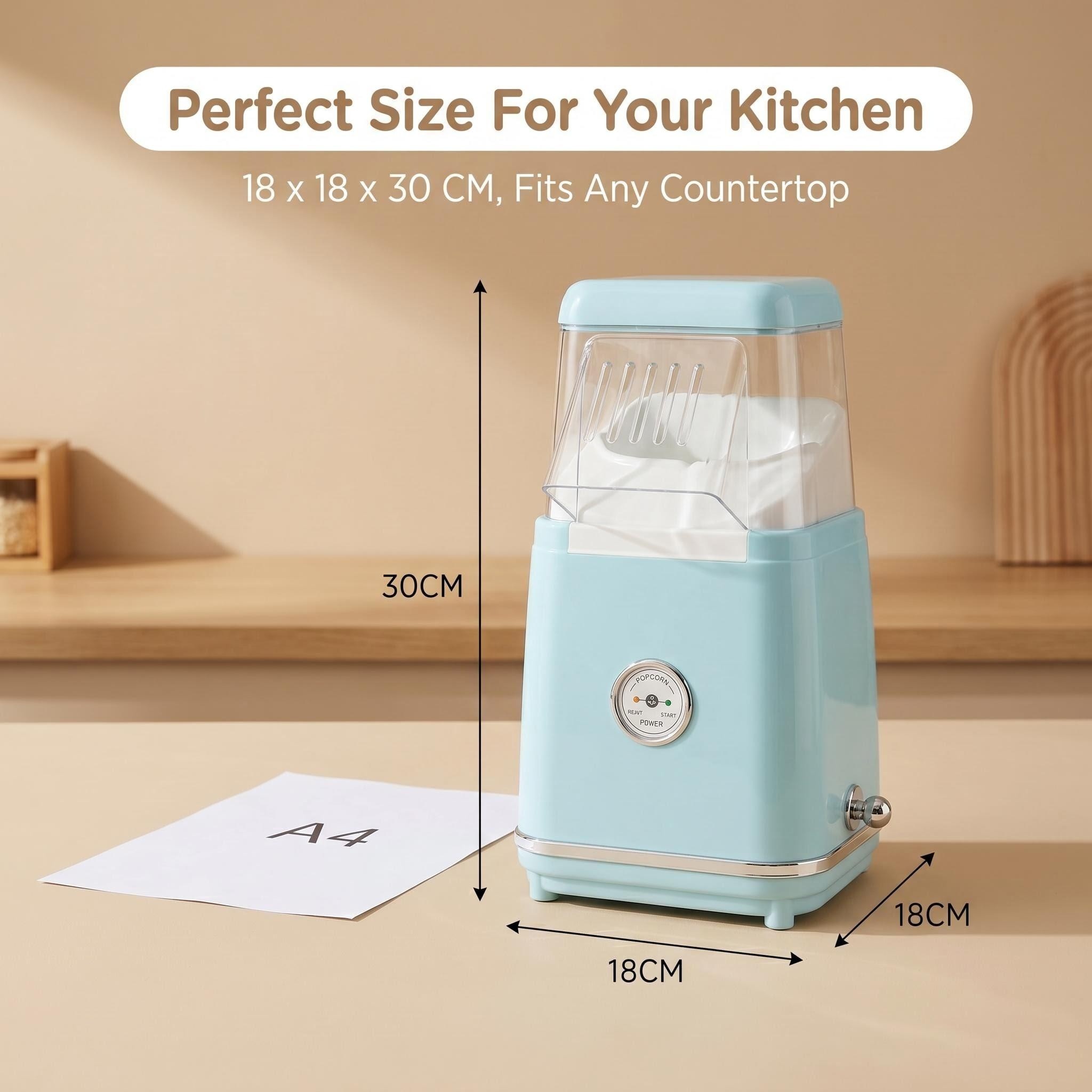 Kernee Mini Popcorn Maker Dimensions: Compact, Space-Saving Design.