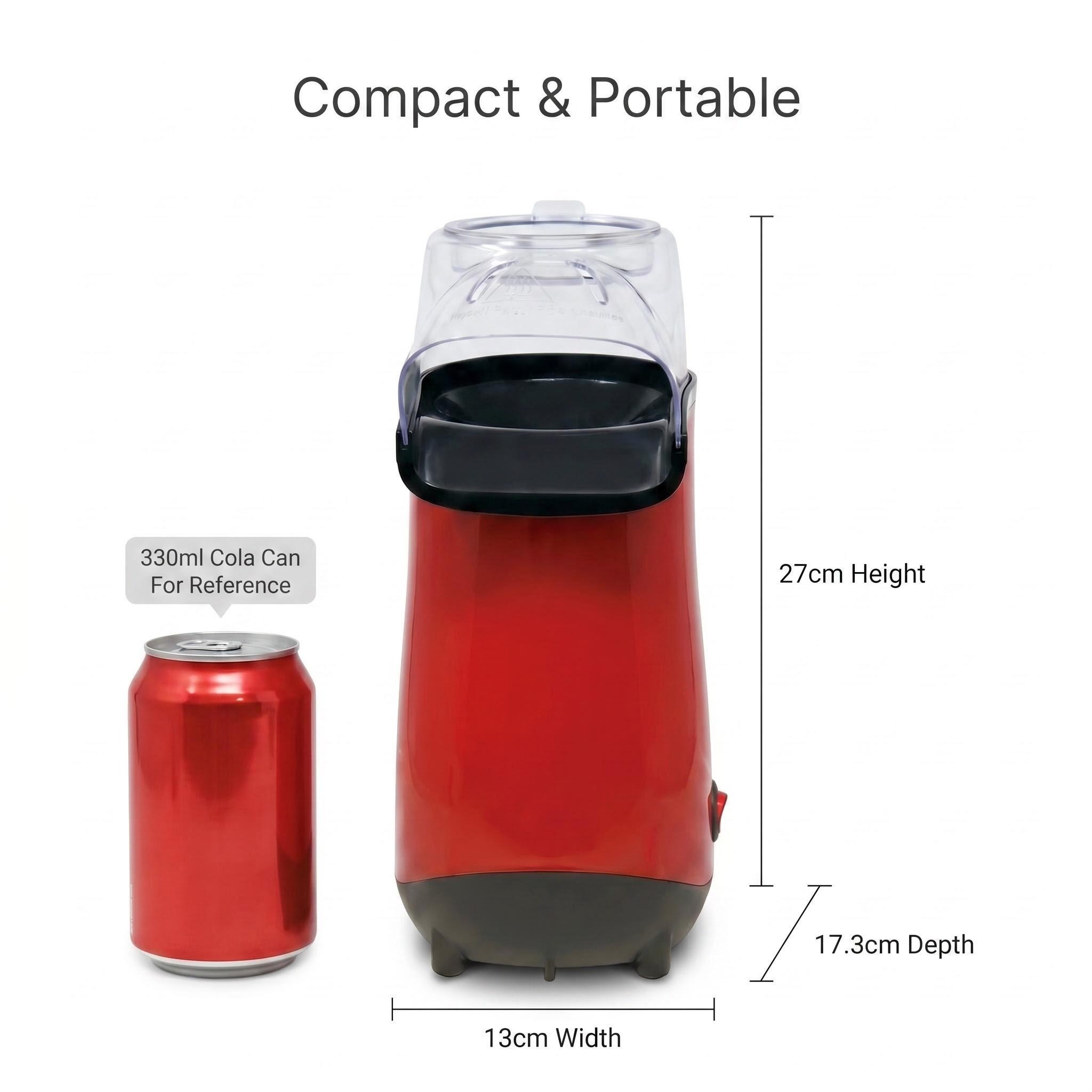 Kernee Mini Popcorn Maker Dimensions: Compact, Space-Saving Design.
