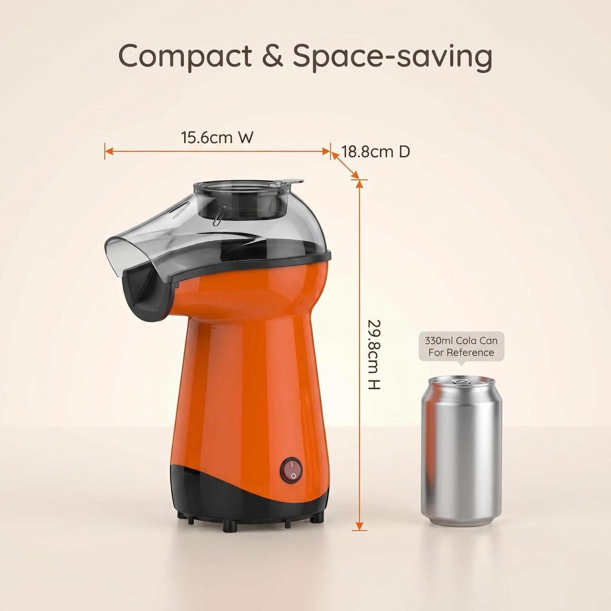 Kernee Mini Popcorn Maker Dimensions: Compact, Space-Saving Design.