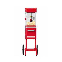 Kernee Retro Popcorn Cart | 2.5 Oz Stainless Steel Stirring System for Oil & Butter | 10 Cups Batches with Vintage Carnival Vibe
