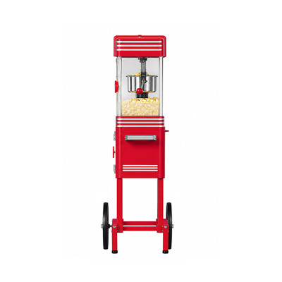 Kernee Retro Popcorn Cart | 2.5 Oz Stainless Steel Stirring System for Oil & Butter | 10 Cups Batches with Vintage Carnival Vibe
