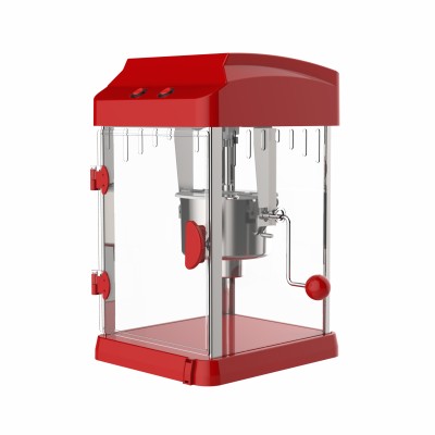 Kernee 2.5 Oz Stirring Kettle Popcorn Machine | Supports Oil, Butter & Sugar for Professional 10 Cups Movie Snacks | Blue | Red