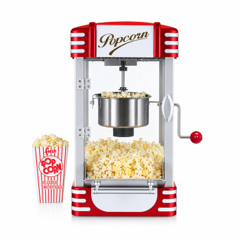 Kernee 2.5 Oz Kettle Popcorn Poper | Professional 10 Cups Output for Family Movie Nights & Home Cinema Decor | Retro red