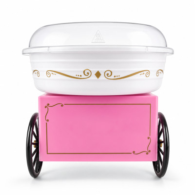 Vintage Cotton Candy Machine | Countertop Cotton Candy Maker With 2 Reusable Cones & 1 Sugar Scoop | Use Hard Candy or Sugar to Create Fluffy | With Wheel