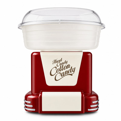 Retro Hard and Sugar Free Cotton Candy Maker | Includes 2 Reusable Cones and Scoop | Retro Red