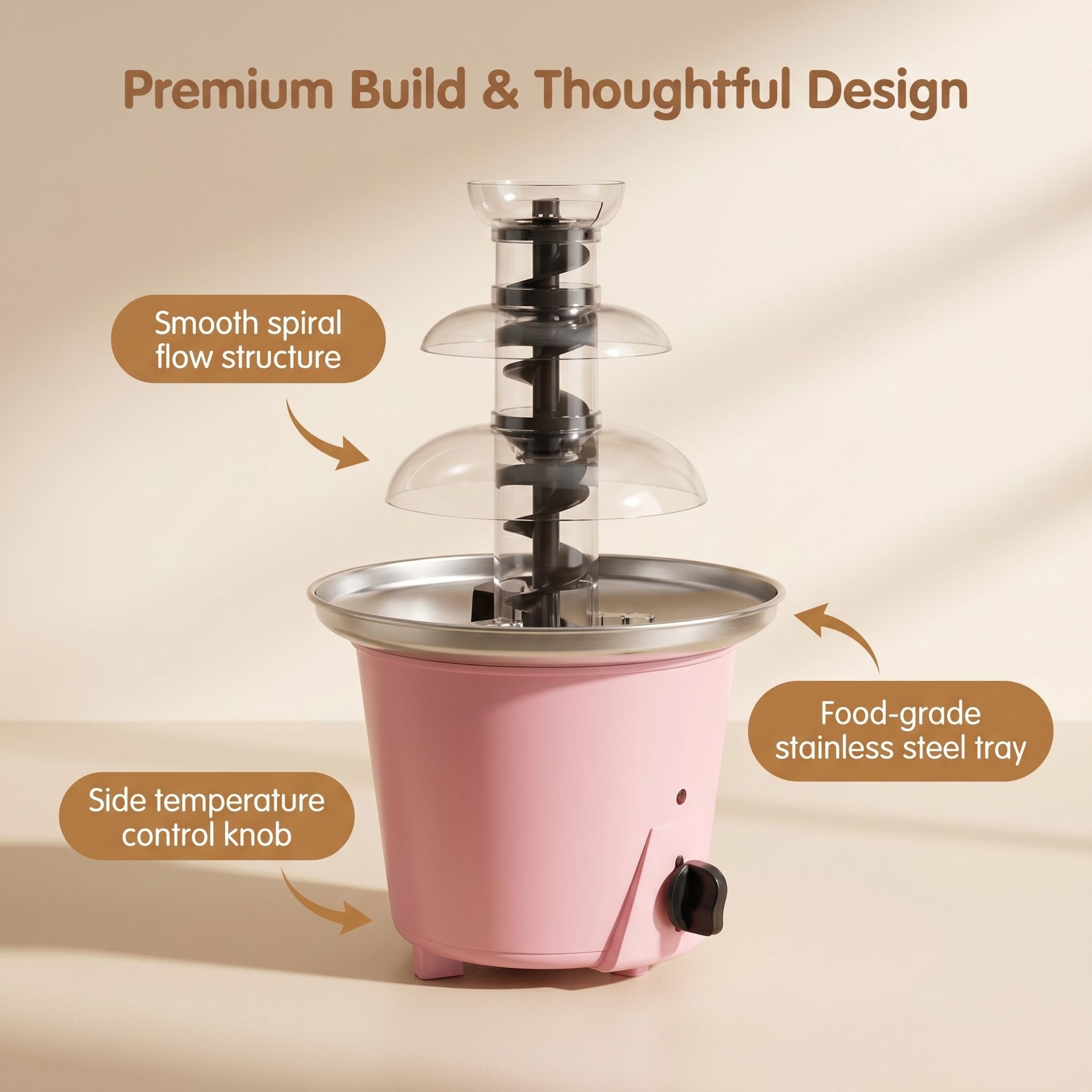 KERNEE Premium Retro Ice Shaver feature image showing easy clean finish precision directional ice outlet and vintage decorative stripes.