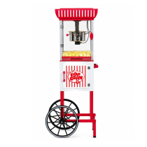 Kernee 2.5 Oz Popcorn Cart for Family Gatherings | 10 Cups Quick-Pop Tech, Built-in Storage for All Your Toppings & Kernels