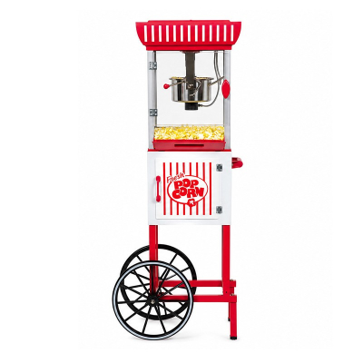 Kernee 2.5 Oz Popcorn Cart for Family Gatherings | 10 Cups Quick-Pop Tech, Built-in Storage for All Your Toppings & Kernels