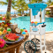 Snow Cone Shaved Ice Machine With Cart | Snow Cone Cart Makes 48 Icy Treats | Includes Plastic Scoop, Storage Compartment, Wheels for Easy Mobility | White and Blue
