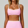 Custom Contrast Trim Yoga Bra - Women's Double Straps Sports Bra for Workout & Gym