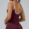 Custom Contrast Trim Yoga Tank Top | Built-in Support Workout Tank for Women