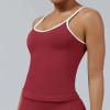 Custom Contrast Trim Yoga Tank Top | Built-in Support Workout Tank for Women