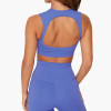 Custom Open Back Yoga Crop Top | High Neck Sleeveless Workout Top for Women