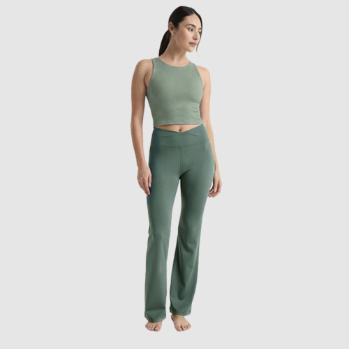 Limited Recycled Fabric Yoga Set - Sleeveless Tank & Flare Leg Pants Sustainable Activewear