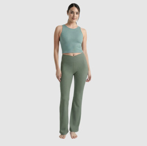 Limited Recycled Fabric Yoga Set - Sleeveless Tank & Flare Leg Pants Sustainable Activewear