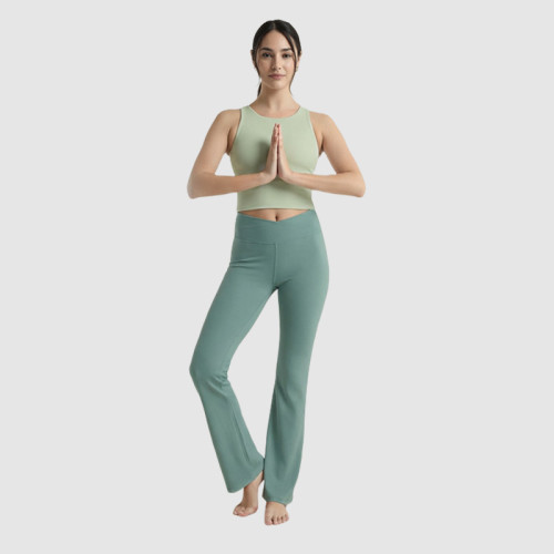 Limited Recycled Fabric Yoga Set - Sleeveless Tank & Flare Leg Pants Sustainable Activewear