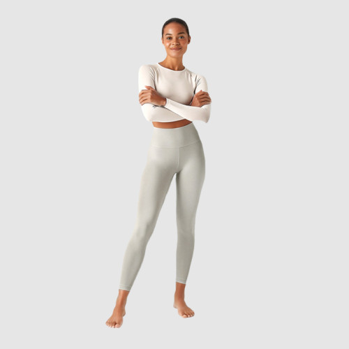 Limited Recycled Fabric Yoga Set - Long Sleeve Crop Top & High Waist Leggings Sustainable