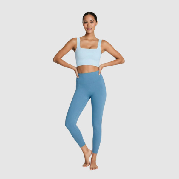 Limited Recycled Fabric Yoga Set - Square Neck Crop Top & High Waist Leggings Sustainable