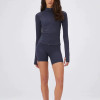 Custom Women's Zip Up Gym Jacket | Long Sleeve High Neck Stretchy Slim Fit Workout Top