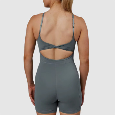 Custom Women's 4-Way Stretch Workout Jumpsuit | Breathable Quick Dry Cut Out Design