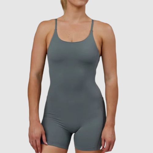 Custom Women's 4-Way Stretch Workout Jumpsuit | Breathable Quick Dry Cut Out Design