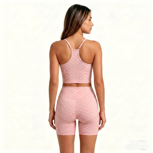 Custom Polka Dot Halter Yoga Tank Top | OEM/ODM Yoga Apparel Manufacturer