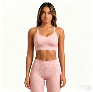 Custom Polka Dot Halter Yoga Tank Top | OEM/ODM Yoga Apparel Manufacturer