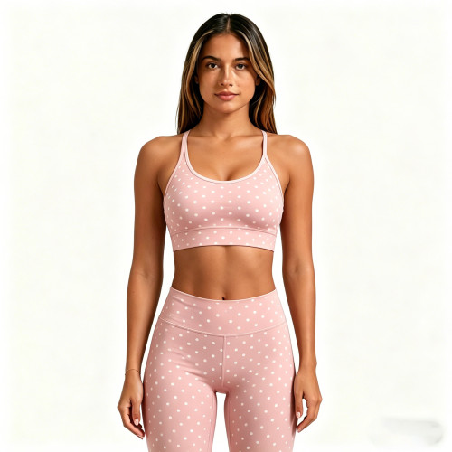 Custom Polka Dot Halter Yoga Tank Top | OEM/ODM Yoga Apparel Manufacturer