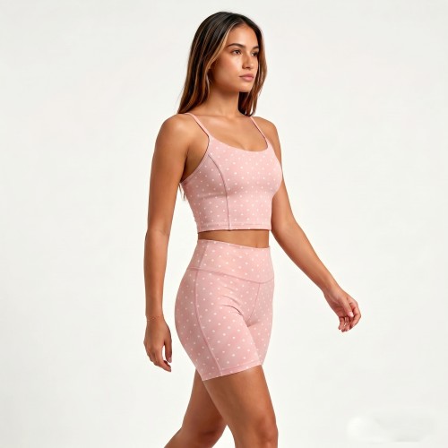 Custom Polka Dot Halter Yoga Tank Top | OEM/ODM Yoga Apparel Manufacturer