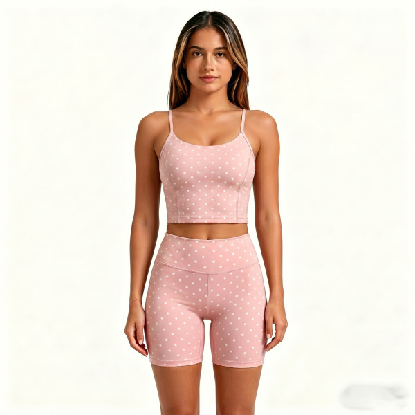 Custom Polka Dot Halter Yoga Tank Top | OEM/ODM Yoga Apparel Manufacturer