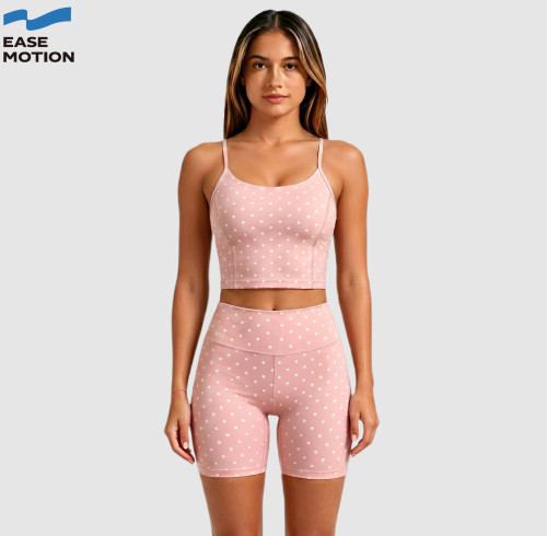 Custom Polka Dot Halter Yoga Tank Top | OEM/ODM Yoga Apparel Manufacturer