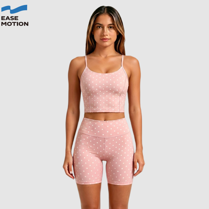 Custom Polka Dot Halter Yoga Tank Top | OEM/ODM Yoga Apparel Manufacturer