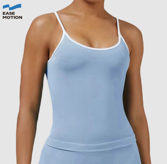 Custom Contrast Trim Yoga Tank Top | Built-in Support Workout Tank for Women