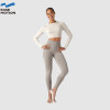 Limited Recycled Fabric Yoga Set - Long Sleeve Crop Top & High Waist Leggings Sustainable