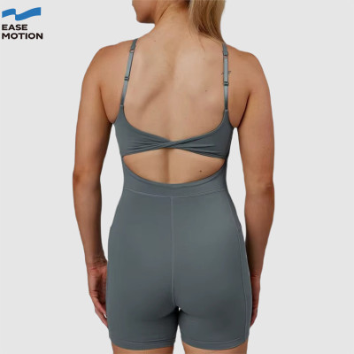 Custom Women's 4-Way Stretch Workout Jumpsuit | Breathable Quick Dry Cut Out Design