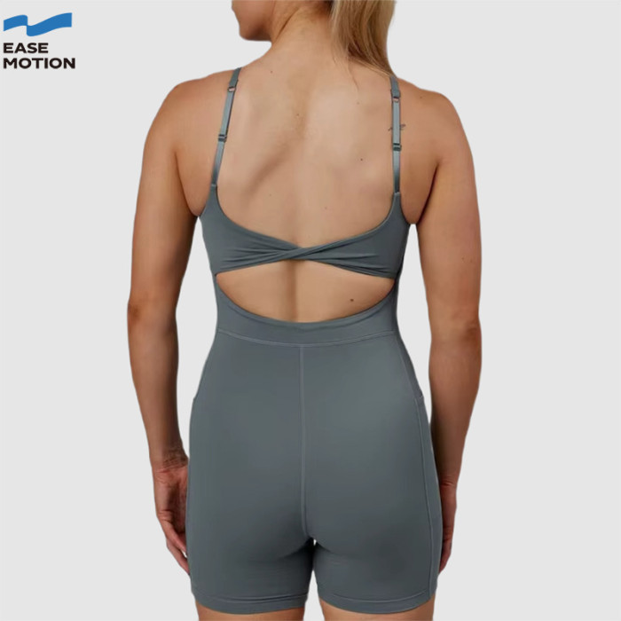 Custom Women's 4-Way Stretch Workout Jumpsuit | Breathable Quick Dry Cut Out Design