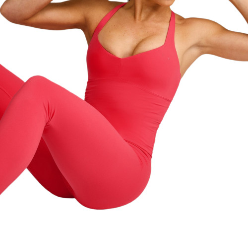 Custom T-Back Yoga Vest with Built-in Bra | OEM/ODM Activewear